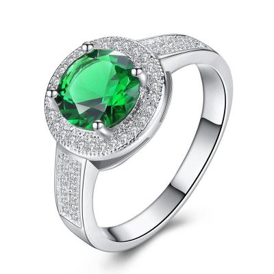 China Europe and the United States European and American fashion green zircon ring, atmospheric green ring wholesale for sale