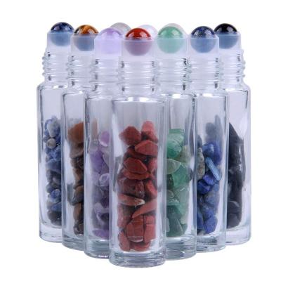 China Wholesale Natural Semi-precious Stone Gravel Crystal Bottles Ball Fragrance Bottles Perfume Gift Crystal Water Bottles for sale