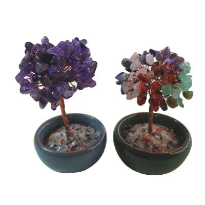 China China Crystal Gem Money Tree Para Chakra Curacion Feng Shui Fortune Buena Suerte Riqueza y Prosperidad for sale