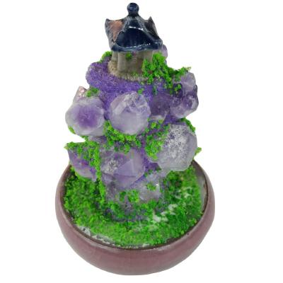 China China Batch Hair Amethyst Rich Tree Have Reiki Healing Crystal Decoration Home Bonsai for sale