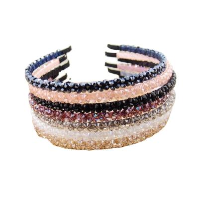 China Fashion South Korean best-selling hair accessories, handmade double row crystal hair band wholesale for sale