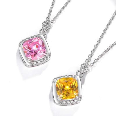 China Wholesale Quality Powder Diamond Princess Contracted Crystal Diamond, Charm Necklace Crystal Pendant, Square Diamond Necklace for sale