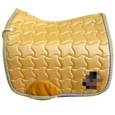 China Satin Cloth Horse Saddle Pad Equestrian Gold Satin Cloth Horse Saddle Pad for sale