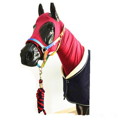 China Synthetic Soft Colorful Braid Rope Adjustable Saddle Horse Halter / Head Collar With Horse Lead Rope for sale