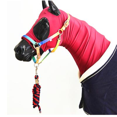 China Summer Poly/Elastic Durable Fabric Mane Saver Hood Slinky Hood with Insulated Red Neck Cover for sale