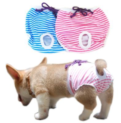 China Dog Viable Physiological Striped Physiological Pants Cotton Pet Dog Sanitary Pants for sale