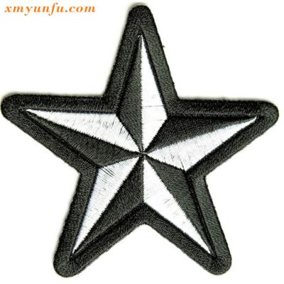 China Cute Viable Embroidery Badges Black White Star Patch for sale