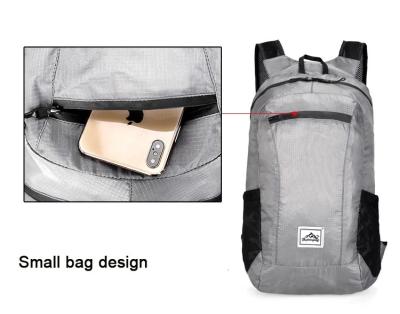 China Waterproof Promotional Folding Backpack Bagpack Polyester Foldable Backpacks for sale