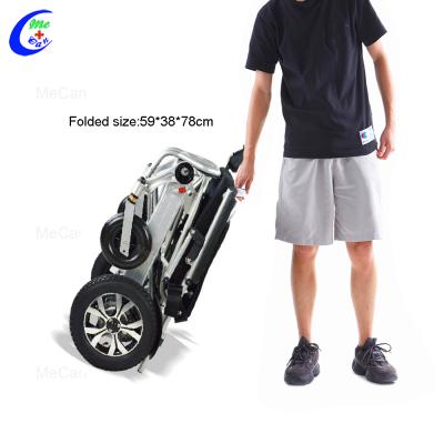 China Amazon Hot Selling Lightweight Wheelchair Power Folding Remote Control Wheelchair 59*38*78cm for sale