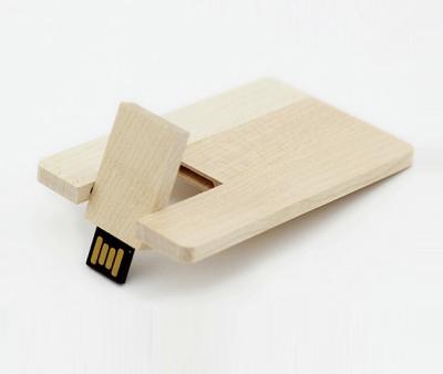 China Customized Eco-friendly Bamboo Wooden Credit Card Wooden Shape USB Drive USB Flash Memory Stick Wooden Card Pen Drive for sale