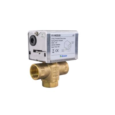 China Best general selling easy installation brass actuator electricthree way valve for sale