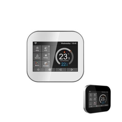 China Modern professional easy installation full color alexa wifi touch screen heating thermostat for sale