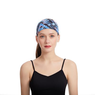 China European and American Style Wholesale Spandex Yoga Turban Headwraps Custom Floral Print Stretch Headband Pour Elastic Hair Bands for sale