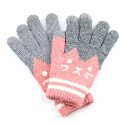 China Warm Acrylic Gloves Winter Plain Knitted Touch Screen Glove With Jacquard Logo For Adults Outdoor Use Mobile Phone Touchscreen for sale