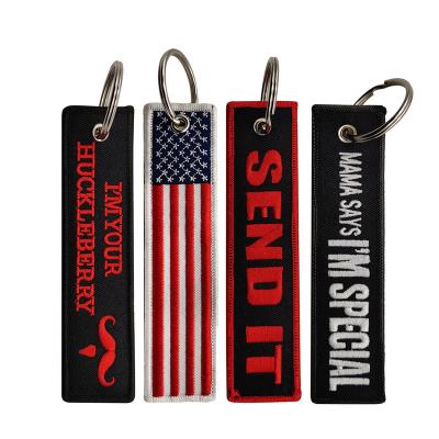 China 2021 promotion gift embroidery key chain key indicator for motorcycles, scooters, cars and bicycles wholesale motorcycle keychains for sale