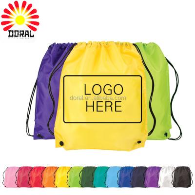 China Fashionable Bag Bulk Kids Nylon Strap String Backpack String Drawstring Backpack 16 Colors for sale