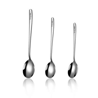 China Disposable Spoon 304 Stainless Steel Korean Spoon Thickened Stir Ice Cream Spoon Teaspoon Household Meal Spoon Factory Wholesale for sale