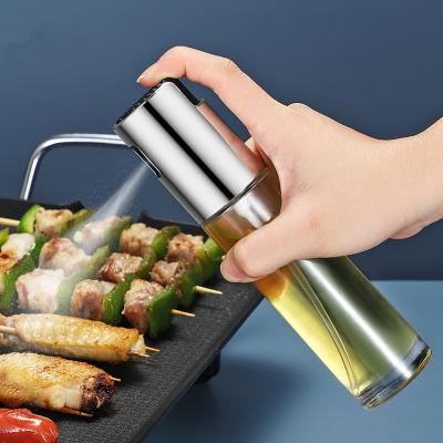 China Viable 304 Stainless Steel Oil Spray Bottles Soy Sauce Vinegar Sprayer Glass Oil Spray Bottle Kitchen Press Spray Bottle for sale