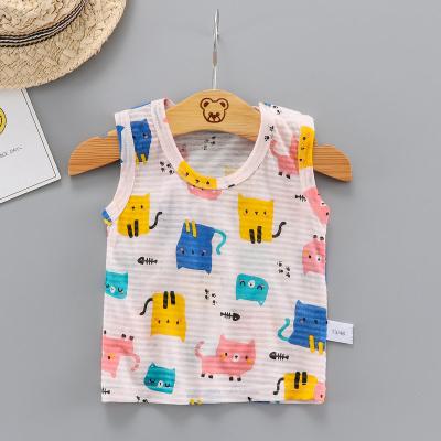 China Summer Sleeveless Vest Section Vest Soft Infant Slim Newborn Belly Pad And Female Baby Vest Children Bottoming for sale