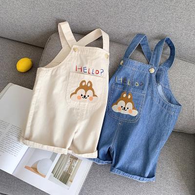 China Girls Summer Breathable Denim Bib Shorts Summer Casual Children Bibs Baby Kids Thin Loose Pants Trousers Clothing for sale