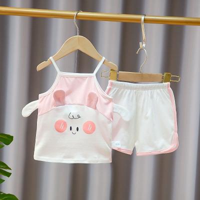 China Baby Men's and Women's Summer Breathable Sling Infant Breathable Suit New T-shirt Sleeveless Shorts Shorts for sale