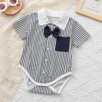 China Newborn short-sleeved romper 0-1 years old baby triangle romper pet Sleeeves summer baby male foreign style short outing suit for sale