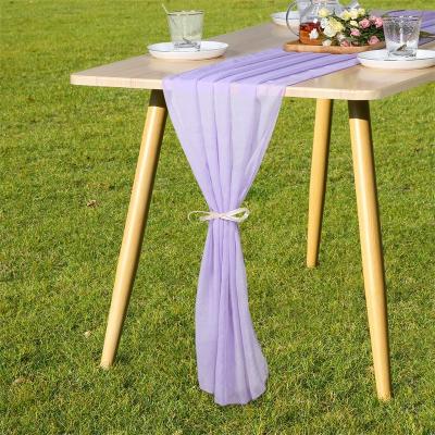 China Modern Hot Selling Simple Modern Wedding Banquet Chiffon Table Runner for sale