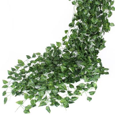 China Wedding Decoration Leaf Artificial Ivy Vines Wholesale Artificial Ivy Wreath Suitable For Wedding Outdoor Garden Decoration for sale