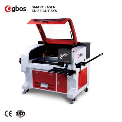 China Laser CUT Gbos Roll To Roll Smart Laser Heat Transfer Camera Placed Printed Woven Embroidery Label Cutting Machine for sale