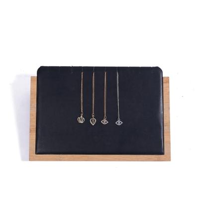 China Wholesale Tilting Tray Bamboo Wood Necklace Jewelry Display Stand Jewelry Disply 10 Necklace Jewelry Display for sale