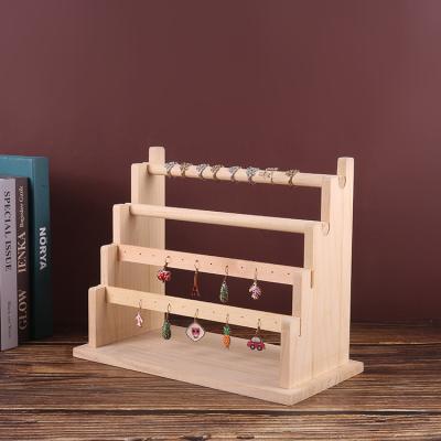 China Solid Wood Hanging Jewelry Disply Earring Holder Household Earring Storage Holder Ear Clip Earrings Card Props Jewelry Paper Holder display for sale