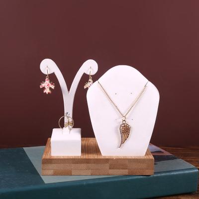 China Fashion Jewelry Disply Bamboo and Wooden Jewelry Display Rack Multifunctional Jewelry Display Rack Necklaces Rings Earrings Rack for sale