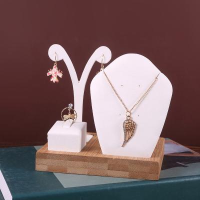 China Jewelry Disply Fashion Wooden Jewelry Display Rack Earrings Necklaces Rings Necklaces Jewelry Display for sale