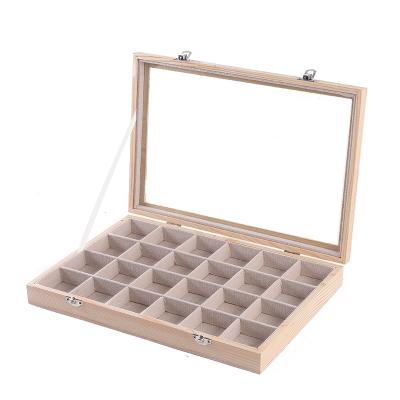 China Wholesale Exquisite Jewelry Disply Large Capacity Earrings Tray Jewelry Box With Transparent Cover Lid Jewelry Display Box for sale