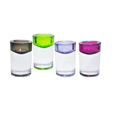 China Home Decoration Transparent Round Tea Light Candle Holders for sale