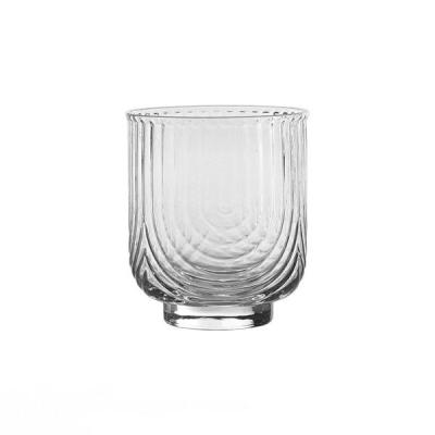 China CLASSIC Creative Handmade Glass Tumbler With Stripes Drinking Set for sale