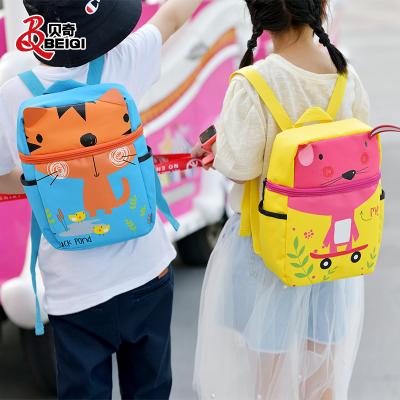 China Anti-theft Drop Shipping Cute Cartoon Square Design Kindergarten Kids Mini School Backpack Baby Cartoon Animal Bag for sale