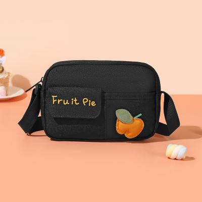 China Polyester Drop Shipping Sweet Girls Design Pie Fruit Embroidery Spring Mini Sling Shoulder Crossbody Purse Cute Messenger Bag Women for sale