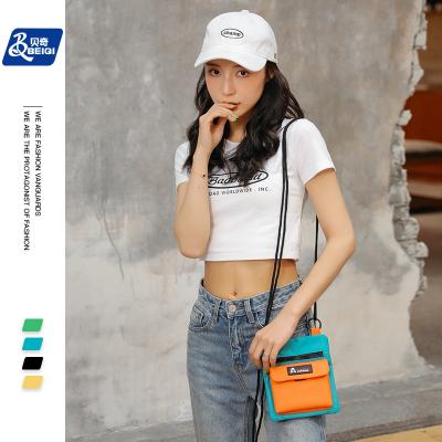 China Polyester Bq Fashion Hit Paneled Rope Strap Design Girl Street-wear Quilting Female Cross - Body Messenger Purse Cross Body Mini Square Bag for sale