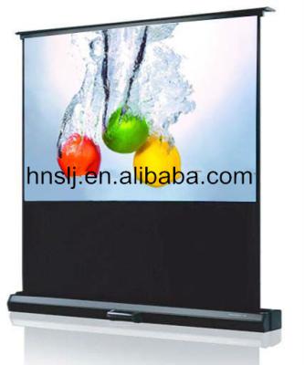 China Drop Down Portable Projection Floor Stand Screen /Floor Standing Projector Screens for sale