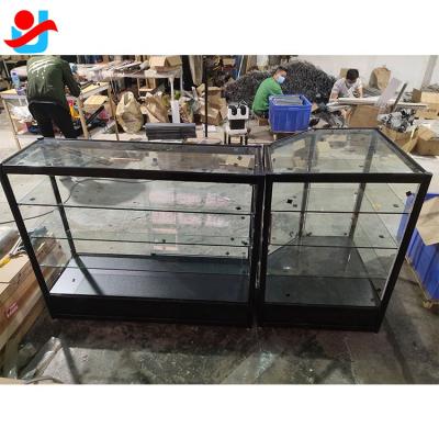 China Glass Sliding Door Backing Aluminum Glass Exhibition Showcase Counter for sale