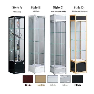 China Product Showcase For Modern Perfume Jewelry Aluminum Glass Display Showcase / Vitrine Showcase Lockable Glass Display Cabinet for sale