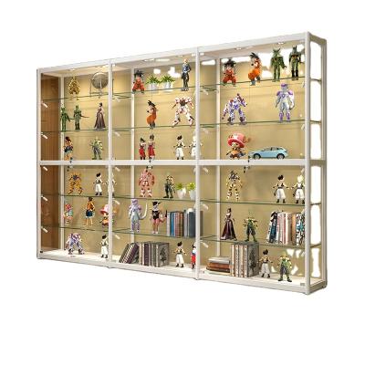 China Product display for perfume full vision lockable glass display cabinet with led lights for shop wall showcase design for sale