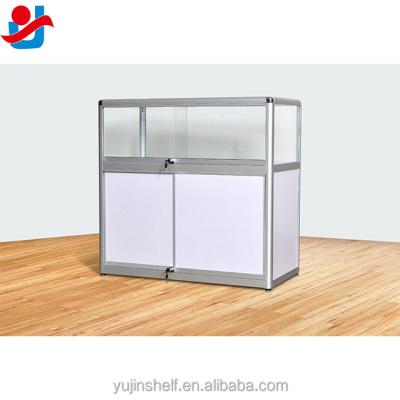 China Showcase Display For Exhibition Aluminum Frame Display Cabinet Jewelry Glass Top Display Case for sale