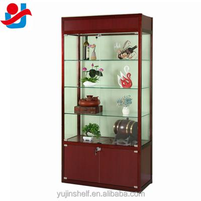 China Glass Display Cabinet For Jewelry New Arrival Woodgrain Aluminum And Glass Display Cabinet / Sliding Glass Doors Display Cabinet For Accessories, Boutique Display for sale