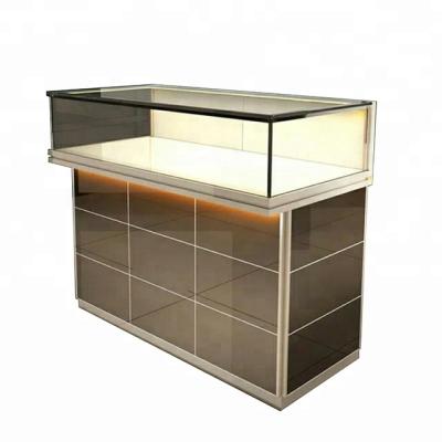 China With Led Stripe Lights Around Exquisite Aluminum China Glass Cabinet Jewelry Display For Jewelry Store/Showroom for sale