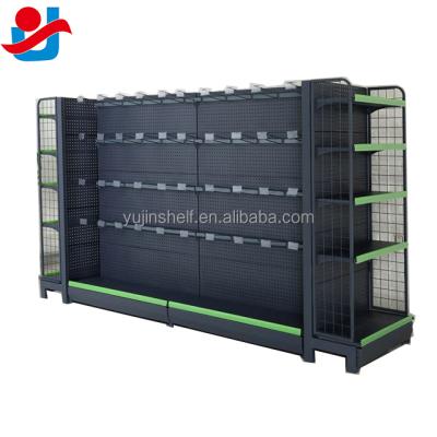 China Black Grocery Display Shelf Delicate Combined Double Sided+End Combined Type Retail Deli Shelf for sale