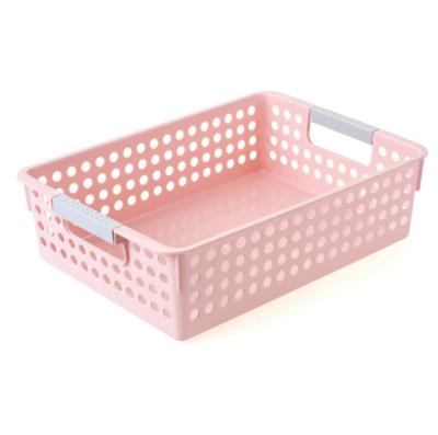 China Eco-Friendly Plastic Storage Basket Organizer Plastic Bin For Sundries Baverages Toys Snacks for sale