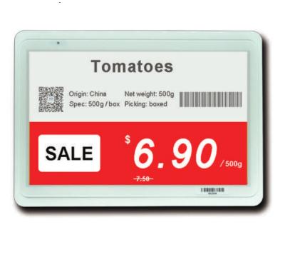 China Convenient 7.5 Inch Electronic ESL Price Tag For Supermarket for sale