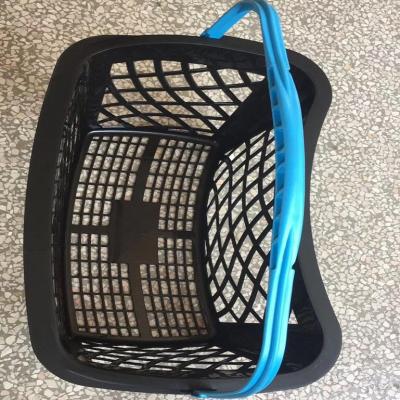 China Supermaerket Shopping Grocery Storage Plastic Carry Shopping Basket With Handle Trolley Baskets Convenience Store Basket Factory Price for sale